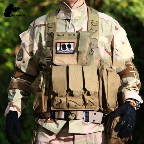 Military RRV Tactical Vest High Quality 800D Nylon Molle System CS Printball Army Combat Vest Police Equipment BJ12