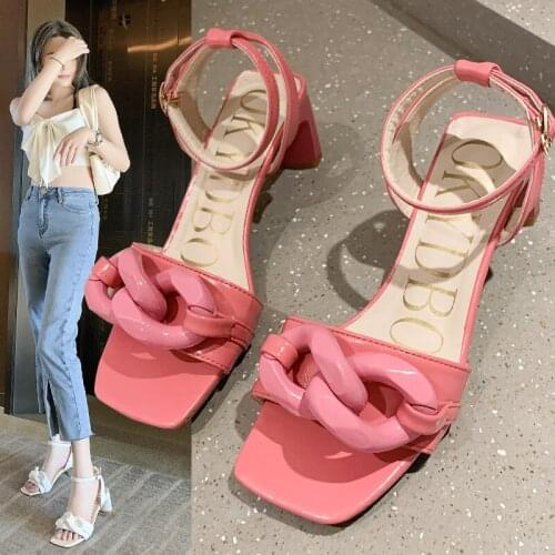 Womens Sandals 2021 Fashion Summer High Heels 2.36 Inches Beautiful Shoes(Size 35-40