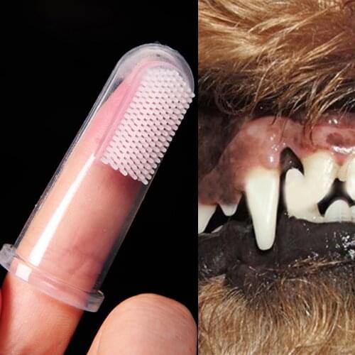 Pet Finger Super Soft Toothbrush French Bulldog Teddy Dog Brush Bad Breath Tartar Teeth Tool Cat Cleaning Supplies Accessories