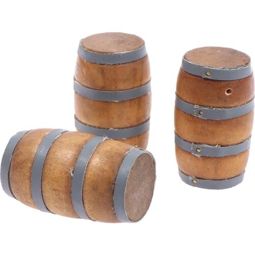 1:12 Miniture Dollhouse Mini Wooden Red Wine Barrel Beer Cask Beer Keg Decor For Dollhouse Decals New