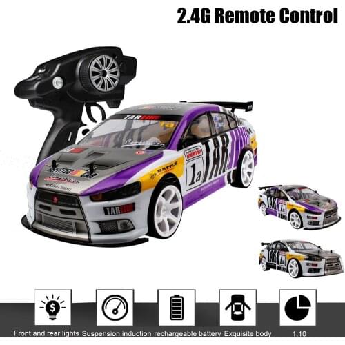 1:10 70km/h 2.4G RC Car 4WD Double Battery High Power LED Headlight Racing Truck RC Formula Car Remote Control Toys for Children