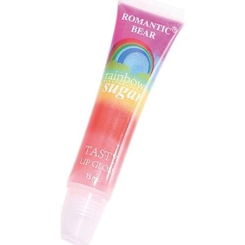 1pcs New Makeup Rainbows Tool Lip Gloss Sequined Rainbow Jelly Lip Balm Delicious Lipstick Shiny Lip Tint Cosmetics Wholesale