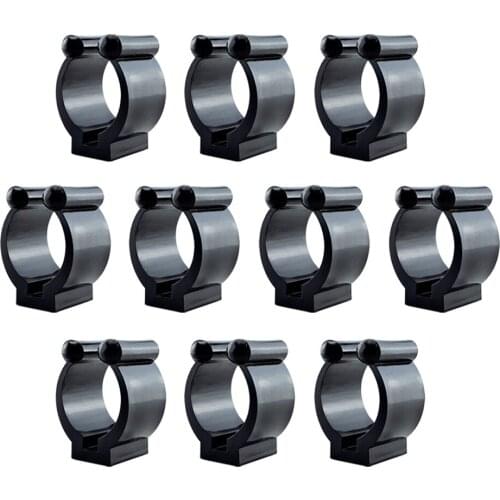 10pcs 17/24mm Fishing Rod Clips Fishing Storage Tip Clips Positioning Clamp Clips Black Fishing Tools Accessories