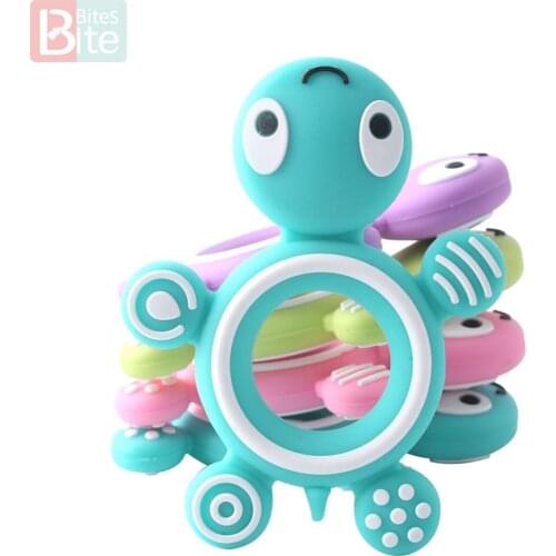 10PCS/5PCS Silicone Baby Teethers Turtle Food Grade Tortoise Silicone Tiny Rod Childrens Goods Nurse Gift Baby Teether Toys