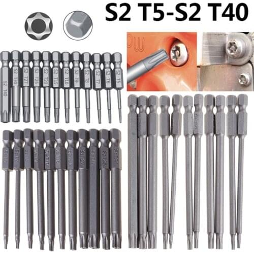 11/12pcs Tamper Proof Security Drill Bit Set Torx Screwdriver Flat Head 1/4" Hex