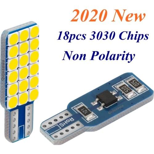 2Pcs T10 W5W Super Bright 3030 LED Car Interior Reading Dome Lamps Auto Luggage Compartment Light Wedge Door Bulb Warm White