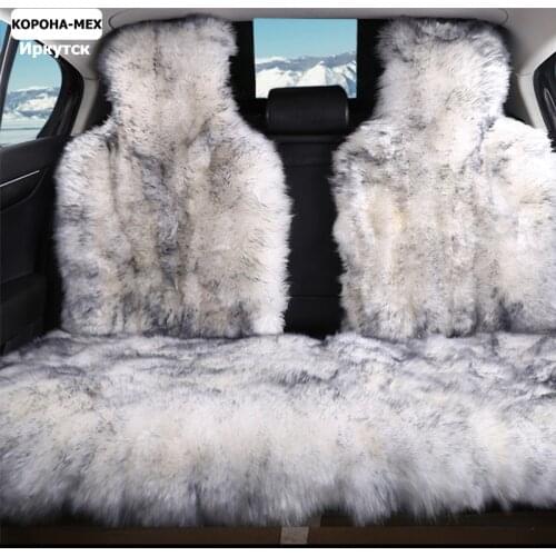 3pc the back Long Hair car seat cover,Natural fur sheepskin car seat covers universal size, car seat cove set for car kia ceed