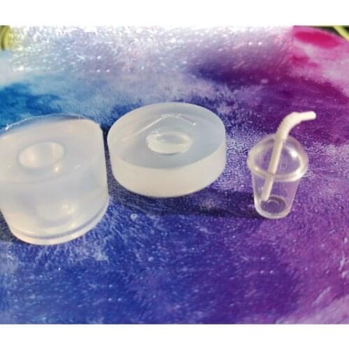 3D Mini Glass Bottle Resin Mold Drink Bottle Straw Milk Cup Resin Casting Mold 62KE