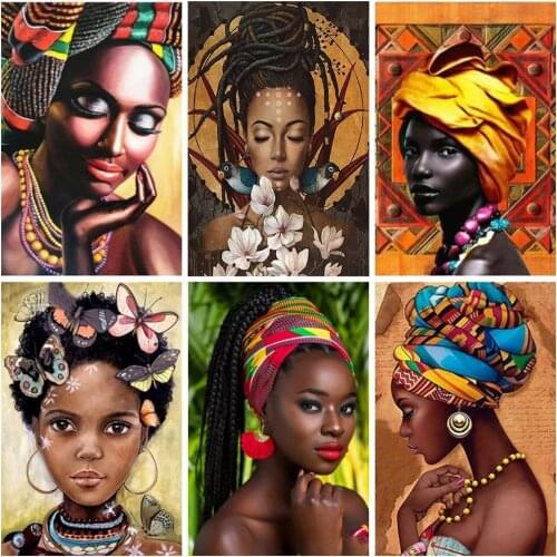 5d Diamond Painting Set Abstract Africa Woman Full Drill Square Diamond Embroidery Mosaic Art Cross Stitch Kits Home Decoration