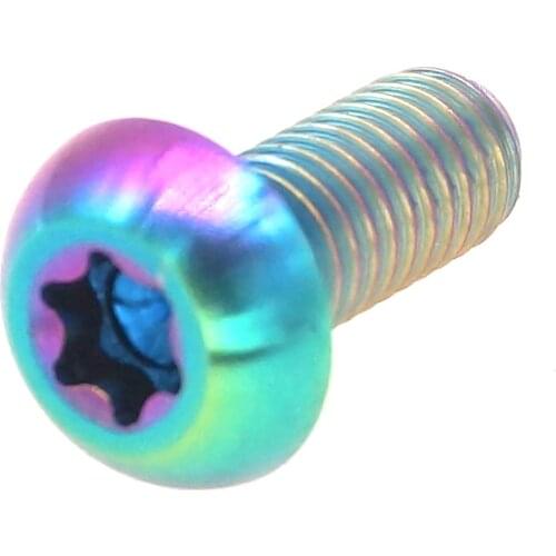 6 PCS M5 x 12mm Colorful GR5 Titanium Torx T25 Screw Bike Disc Brake Rotor Bolts
