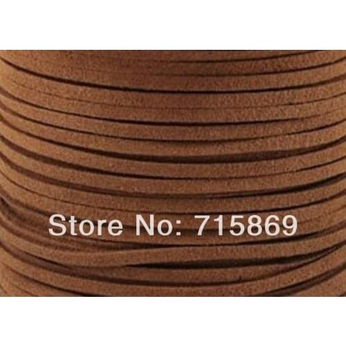 Free Ship Brown Color 100 Meters 10mm x 1.5 mm Faux Leather Suede Ribbon Cord - DIY Leather Cord