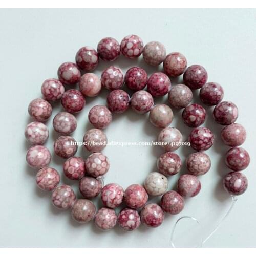 Free Shipping Natural Stone rose dyed Maifanite Round Loose Beads 15" Strand Pick Size for Jewelry Making DIY