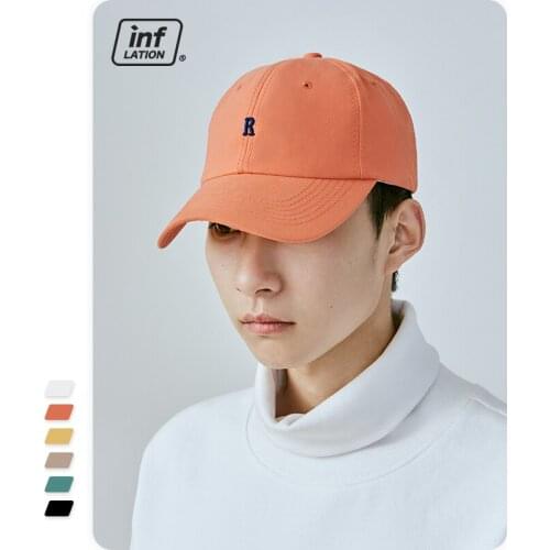 INFLATION 100%Cotton Pure Color Mens Baseball Cap Multi-Color Outdoor Couple Baseball Cap Canvas бейсболка 233CI2020