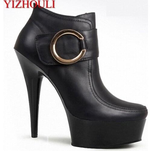 6 inch high heel boots sexy fashion gladiator short boots sexy clubbing Exotic Dancer party shoes 15cm Platforms womens pumps
