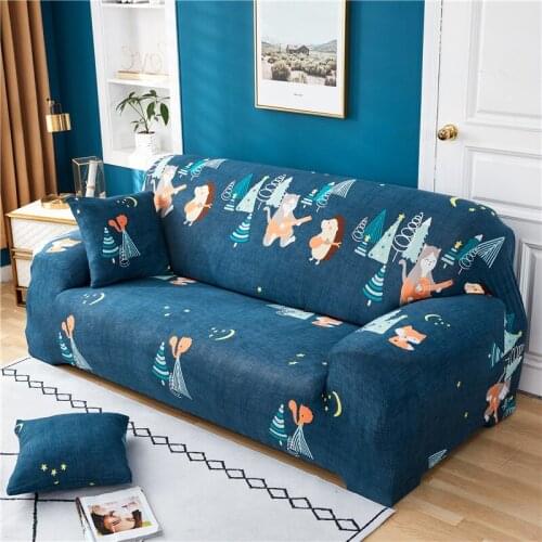 1/2/3/4seats Cartoon Sofa Cover For Living Room Funda Sofa All-inclusive Polyester Modern Elastic Corner Couch Slipcover 45001