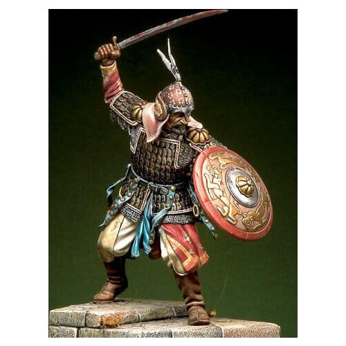 Unassambled 1/18 90mm ancient warrior stand with shield (WITH BASE ) Resin figure miniature model kits Unpainted
