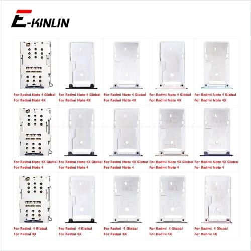 Sim Card Socket Slot Tray Reader Holder Connector Micro SD Adapter Container For XiaoMi Redmi Note 4 4X Global Replacement Parts