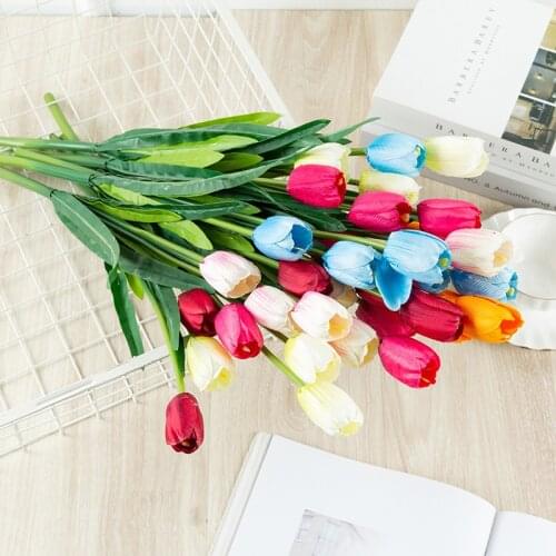 3 heads Fake Tulips Artificial Flowers Bouquet Decorative Living Room Decoration Flores