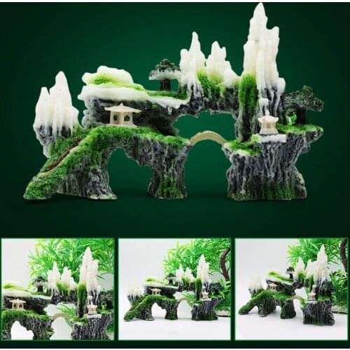 Creative Resin Simulation Rockery Artificial Hill Aquarium Fish Tank Landscape Ornaments Tank Accessories Supplies Decor