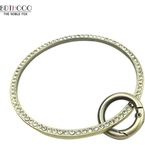 9cm 5pcs/lot Round Handles Metal Rhinestone Purse Ring Handle for Bag Making Handle Replacement DIY Accessories for bags