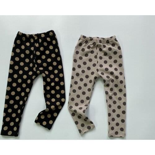 New 2020 Autumn Baby Girls Polka Dots Printed Leggings Korean Style Cotton Kids Elastic Trousers Toddlers Kids Skinny Pants