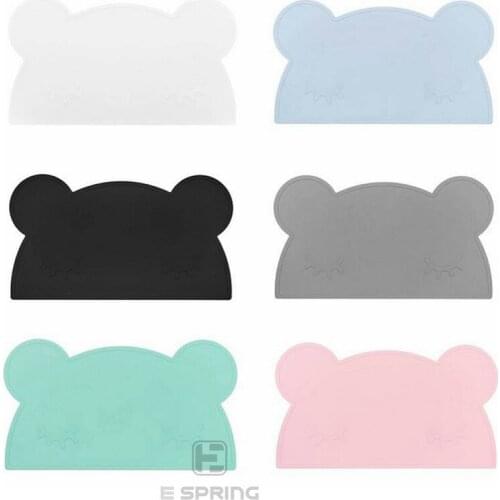 Cute bear shape childrens silicone tableware placemat insulation pad Waterproof non-slip food grade silicone placemat