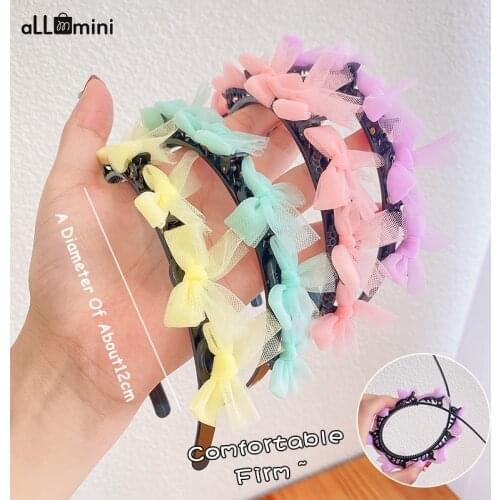 Fashion Children Hair Tools Hair band Pan Head Lazy Fluffy Elegant Barrette Butterfly Temperament Hair Lace Kids Hair Accessorie
