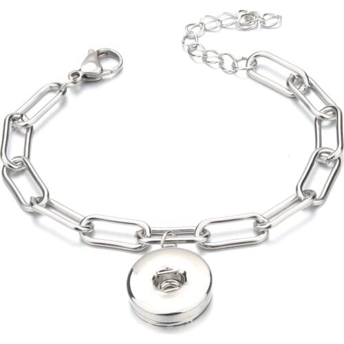 New Snap Jewelry Stainless Steel Snap Button Bracelets for Women Party Gift Fit 12mm 18mm Snap Charm Bracelets Jewelry Wholesale