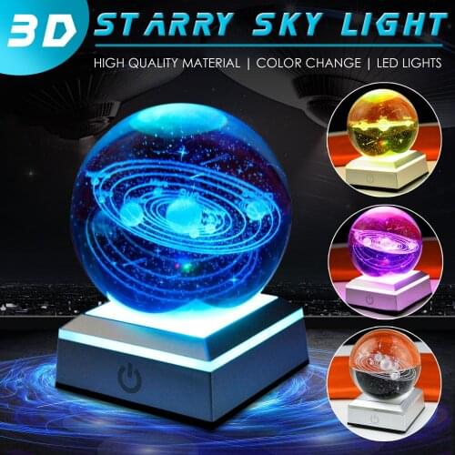 New Creative Luminous Universe Planet Light Night Lights 3d Solar System Model Crystal Ball Astronomy Learning For Everyone