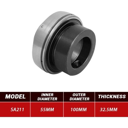 3pcs Outer Wire Bearing SA211 Mental Pillow Block Bearing SA211 55mm*100mm*32.5mm Steel Bearings High Quality