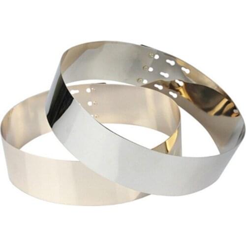 1pc/lot Metal Keeper Metallic Mirror 7cm Wide Belt Corset Women Dress Belts Heigh Qaulity Waistbands Punk Cummerbund Gold Silver