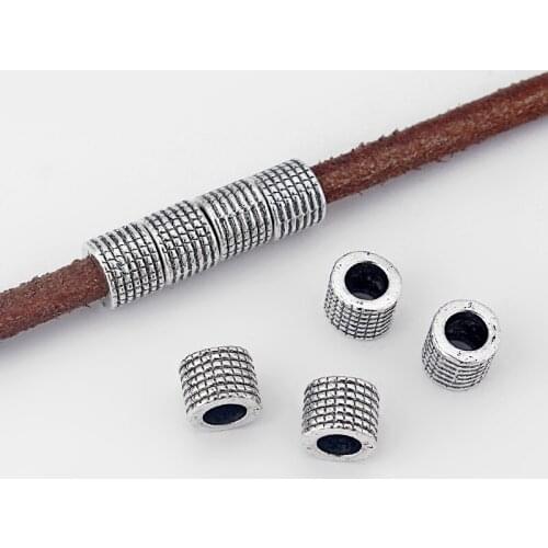 10pcs Gold/Silver Color Alloy Slider Spacers For 5mm Bracelet Round Leather Cord Jewelry Findings Making