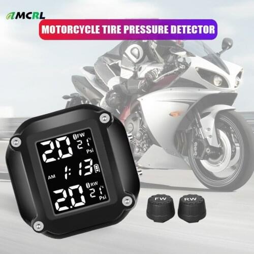 Motorcycle TPMS Motor Tire Pressure Tyre Temperature Monitoring Alarm System with 2 External Sensors USB Charging motos M5