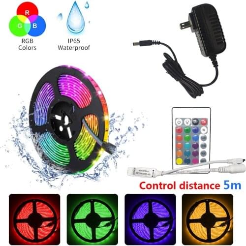 RGB LED Strip Lights 5050 SMD 5M 10M 15M SMD Infrared control Flexible DC12V Room Decoration