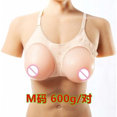 1 pair 600g B Cup 2 In 1 Top Woman Silicone Breast From bra Brassiere Boob Tits Pad With Nipple Underwear Chest For Shemale