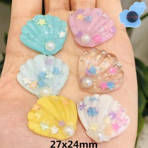 High Quality 1pcs Colorful Pearl Shells 3D Garden Shoes Accessories Decorations Rhinestone Shoe Charms Kids Gifts