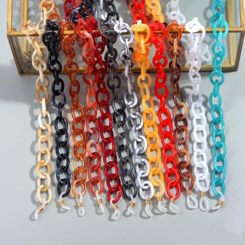 Flatfoosie High Quality Multicolor Acrylic Glasses Chain for Women Reading Non-slip Sunglasses Chain Lanyard Eyewear Neck Holder