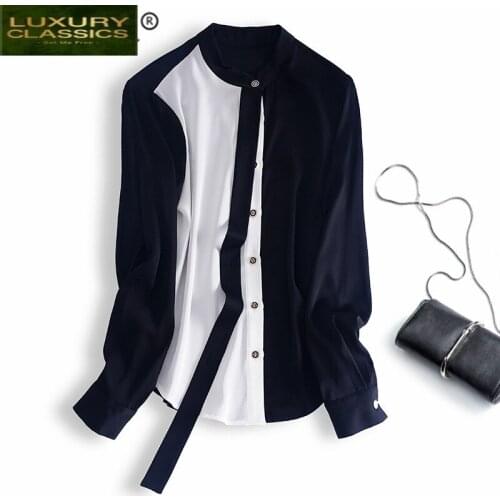 Silk Spring Summer Real Blouse Women Blusas Mujer De Moda 2021 Korean Office Ladies Shirt Elegant Long Sleeve Tops 3400