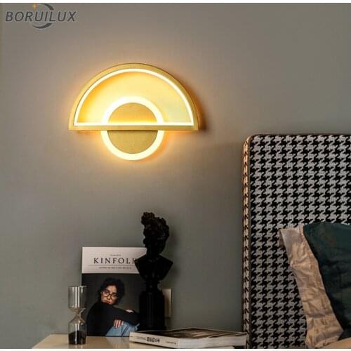 Gold Black New Modern Wall Lights For Living Study Kid Room Bedroom Bedside Aisle Luminarie Indoor Iron Aluminum Lamps Lighting