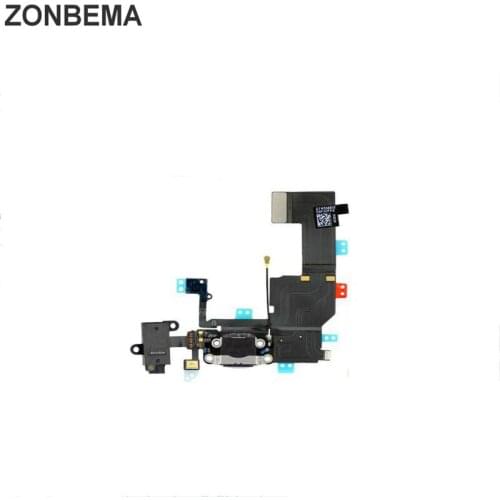 ZONBEMA 20pcs Original NEW USB Charger Charging Port Dock Connector Flex Cable For iPhone 5C Headphone Audio Jack Ribbon
