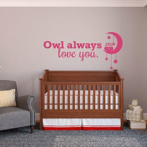 ZOOYOO Owl Always Love You Wall Sticker Home Decor Living Room Bedroom Decoration Kids Children Room Wall Decal