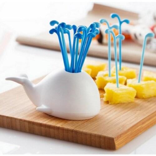 1 Set Cute Beluga White Whale Kitchen Accessories Cooking Fruit Vegetable Tools Gadgets For Party Home Decor Hall Fork