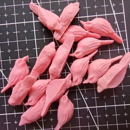 1pcs/lot resin solid hot pink bird cartoon 25mm fairy garden gnome moss terrarium decor crafts bonsai home DIY A112-11