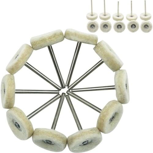 10pcs Felt Mounted Abrasive Polishing Wheel for grinding Rotary Tools Accessories Abrasive Brush Wood Metal Glass Polishing Brus