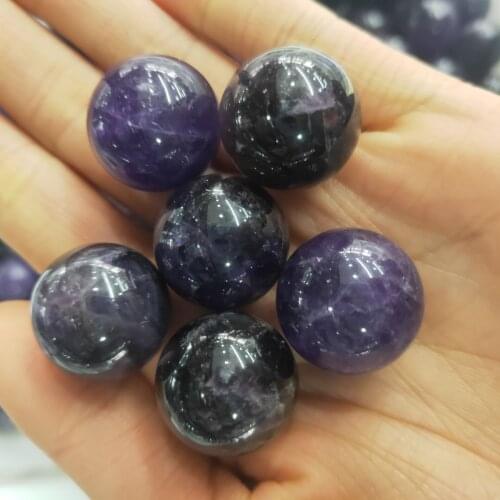 2cm Home Decoration Crystal Natural Purple Amethyst Ball Magic Purple Quartz Stone Ball Raw Gemstone Polished Crafted Gifts