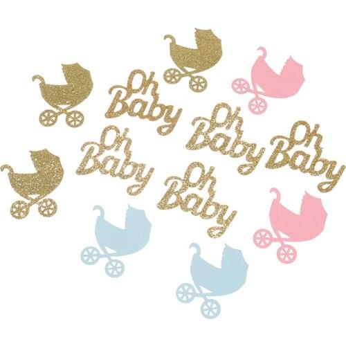 200Pcs Baby Carriage Confetti Glitter Oh Baby Gender Reveal Table Confetti