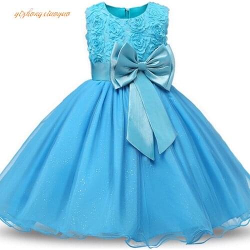 2019 Vestidos Mujer Girl Baptism New Dress Sleeveless Kid Dresses Girls Clothes Party Princess Nina 0-9 Year Birthday