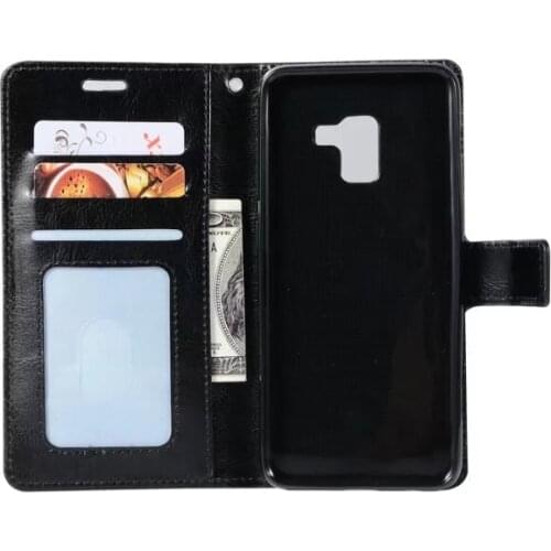 30pcs/lot Crazy Horse Stand Leather PU+TPU Cover Case for Samsung S9 S9 Plus A5 A7 A8 2018 A8 Plus