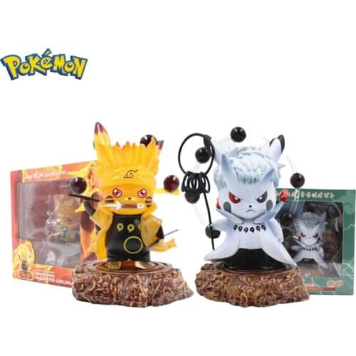 Anime Figures Pokemon Pikachu Naruto Uzumaki Uhciha Obito Cosplay Cute Toys Action Figma Game Pokemon Gift for Kids Model