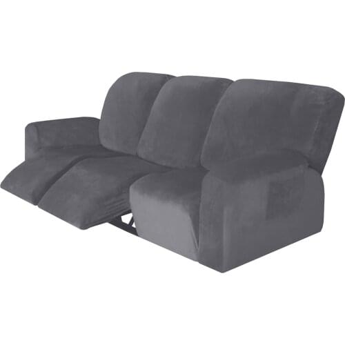 Stretch Recliner Sofa Cover All-inclusive Sofa Slipcover Suede 3 Seater Recliner Chair Cover Non-slip Armchair Slipcover